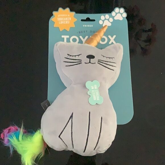 NEW squeaker toy cat unicorn - Picture 1 of 3